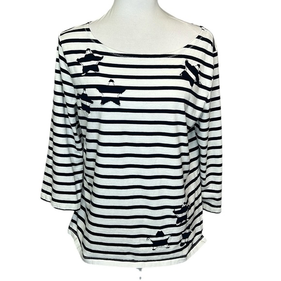 Nautica Stars Striped Knit Blouse - Picture 1 of 4